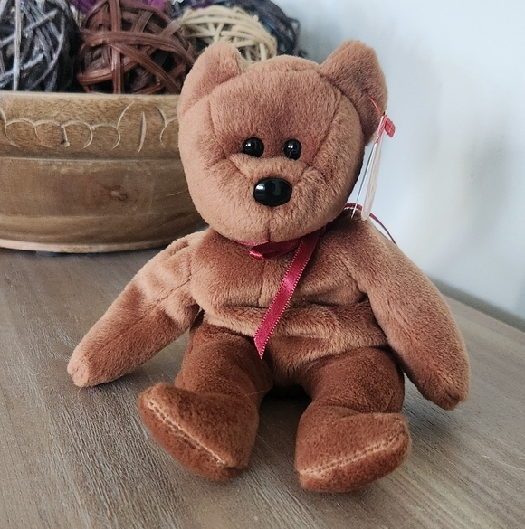🧸 Ty Beanie Baby “Teddy” the Brown Bear – 1993 Vintage Plush, Excellent Conditi - Picture 2 of 13